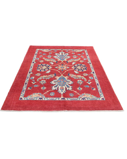 Ziegler 5' 1" X 6' 7" Hand Knotted Wool Rug 5' 1" X 6' 7" (155 X 201) / Red / Wool