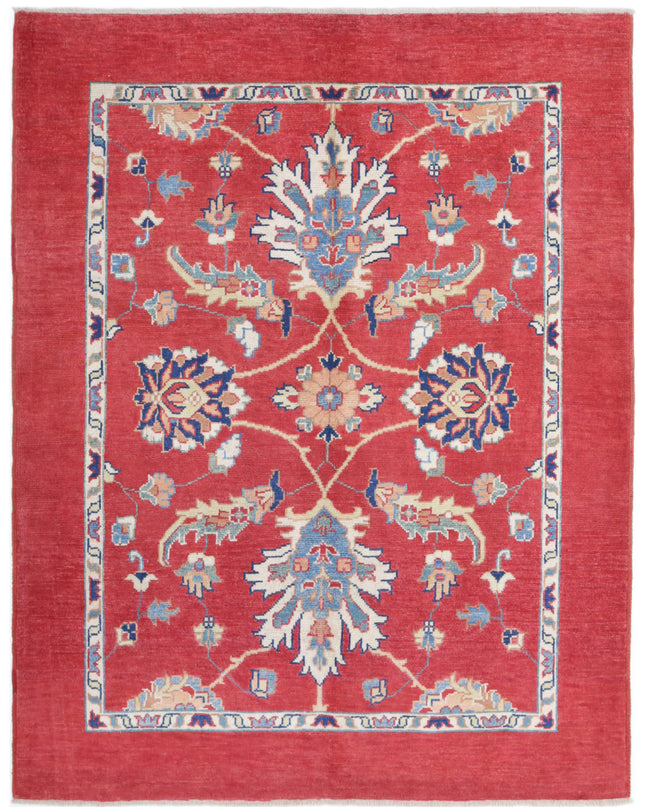 Ziegler 5' 1" X 6' 7" Hand Knotted Wool Rug 5' 1" X 6' 7" (155 X 201) / Red / Wool