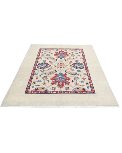 Ziegler 5' 1" X 6' 9" Hand Knotted Wool Rug 5' 1" X 6' 9" (155 X 206) / Ivory / Wool