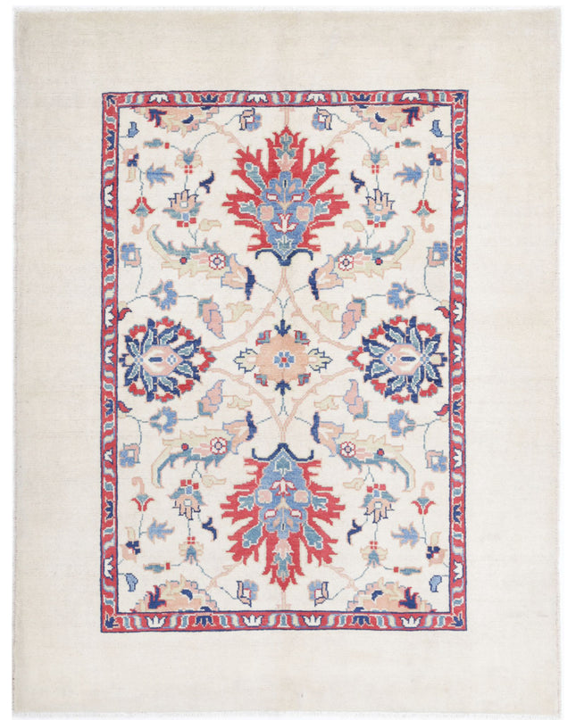Ziegler 5' 1" X 6' 9" Hand Knotted Wool Rug 5' 1" X 6' 9" (155 X 206) / Ivory / Wool