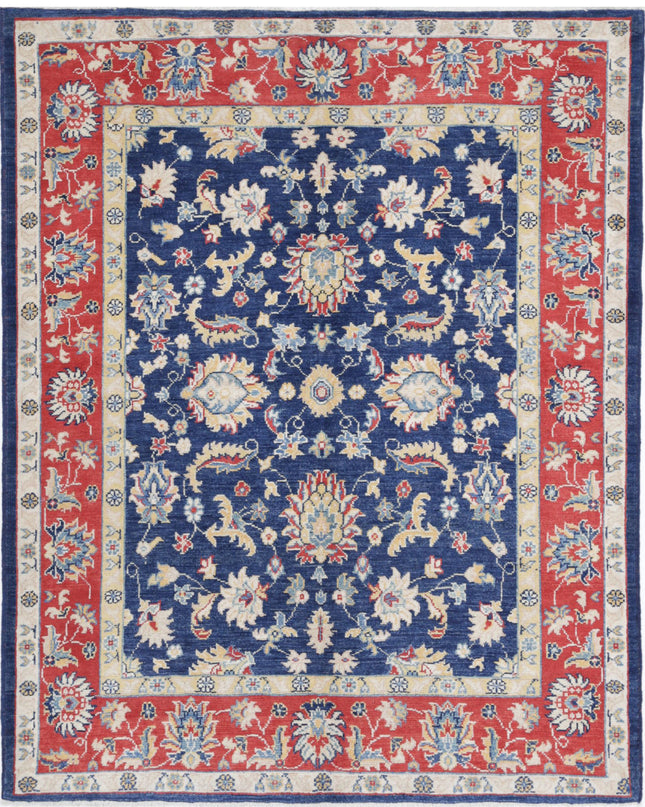 Ziegler 5' 0" X 6' 4" Hand Knotted Wool Rug 5' 0" X 6' 4" (152 X 193) / Blue / Wool