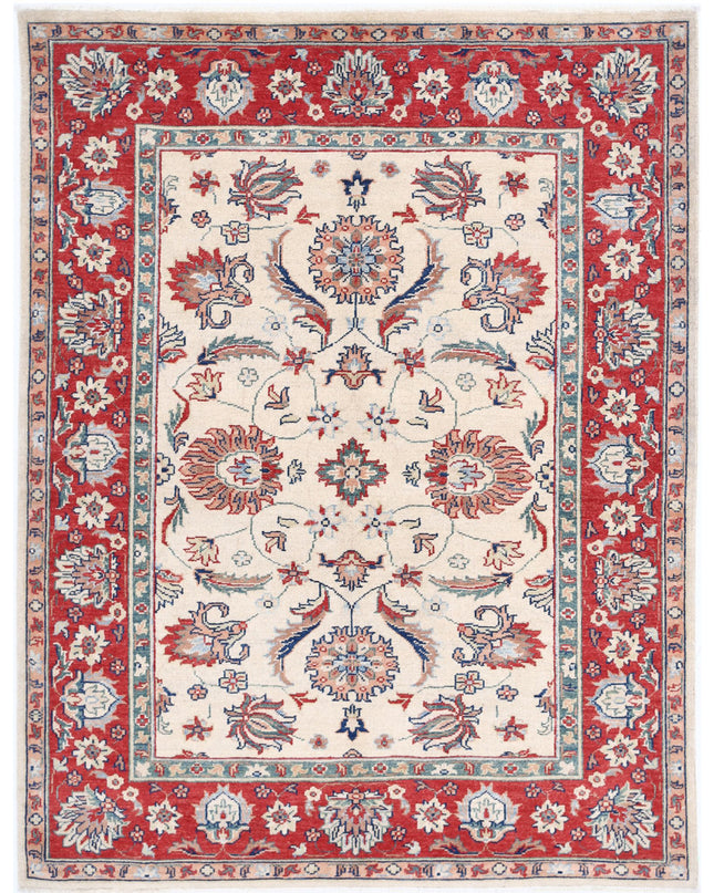 Ziegler 5' 6" X 7' 3" Hand Knotted Wool Rug 5' 6" X 7' 3" (168 X 221) / Ivory / Wool