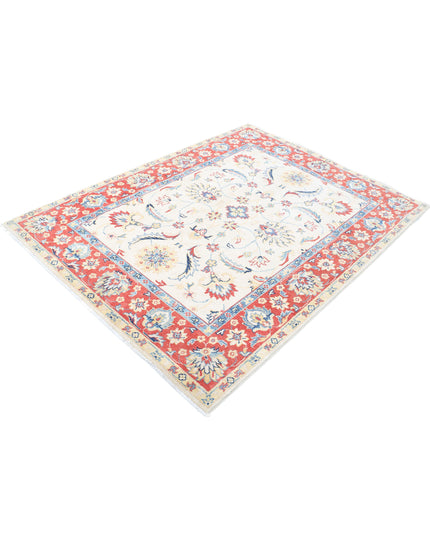 Ziegler 4' 10" X 6' 4" Hand Knotted Wool Rug 4' 10" X 6' 4" (147 X 193) / Ivory / Wool