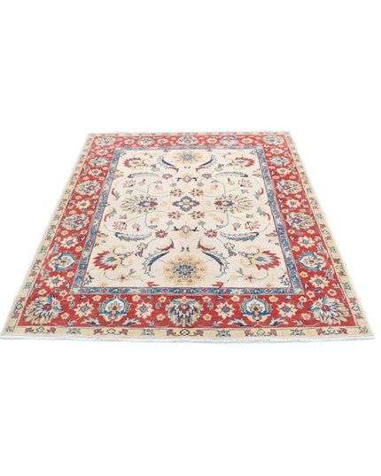 Ziegler 4' 10" X 6' 4" Hand Knotted Wool Rug 4' 10" X 6' 4" (147 X 193) / Ivory / Wool