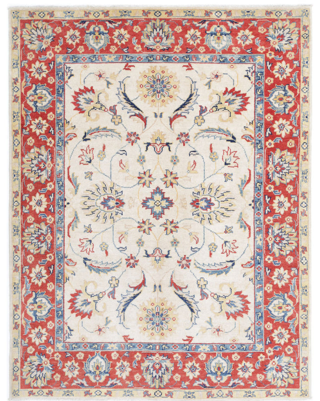 Ziegler 4' 10" X 6' 4" Hand Knotted Wool Rug 4' 10" X 6' 4" (147 X 193) / Ivory / Wool