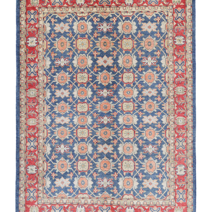 Ziegler 5' 1" X 7' 3" Hand Knotted Wool Rug 5' 1" X 7' 3" (155 X 221) / Blue / Wool