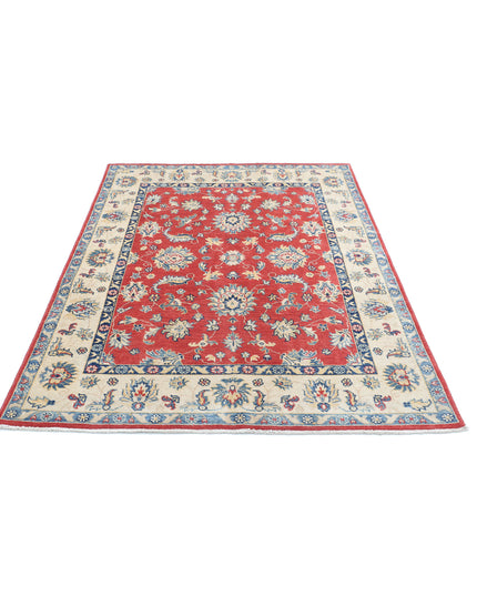 Ziegler 4' 8" X 6' 10" Hand Knotted Wool Rug 4' 8" X 6' 10" (142 X 208) / Red / Wool