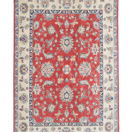 Ziegler 4' 8" X 6' 10" Hand Knotted Wool Rug 4' 8" X 6' 10" (142 X 208) / Red / Wool