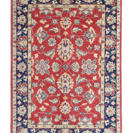 Ziegler 4' 1" X 5' 8" Hand Knotted Wool Rug 4' 1" X 5' 8" (124 X 173) / Red / Wool