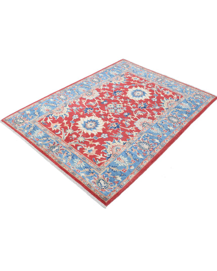 Ziegler 4' 2" X 5' 10" Hand Knotted Wool Rug 4' 2" X 5' 10" (127 X 178) / Red / Wool