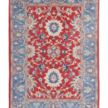 Ziegler 4' 2" X 5' 10" Hand Knotted Wool Rug 4' 2" X 5' 10" (127 X 178) / Red / Wool