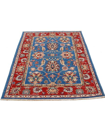 Ziegler 4' 2" X 5' 10" Hand Knotted Wool Rug 4' 2" X 5' 10" (127 X 178) / Blue / Wool