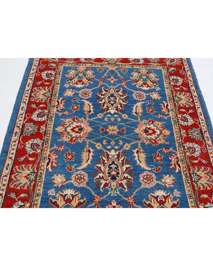 Ziegler 4' 2" X 5' 10" Hand Knotted Wool Rug 4' 2" X 5' 10" (127 X 178) / Blue / Wool