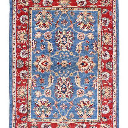 Ziegler 4' 2" X 5' 10" Hand Knotted Wool Rug 4' 2" X 5' 10" (127 X 178) / Blue / Wool