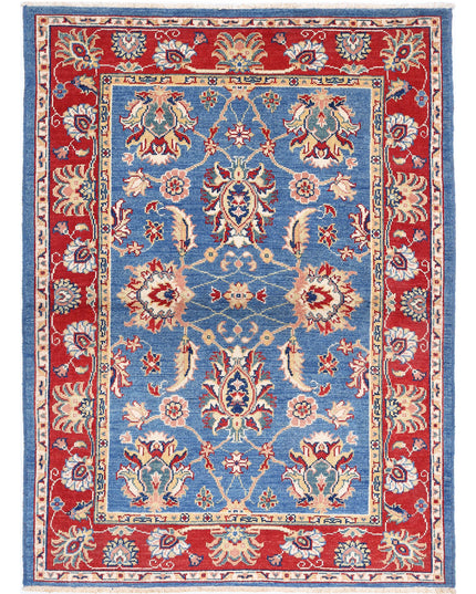 Ziegler 4' 2" X 5' 10" Hand Knotted Wool Rug 4' 2" X 5' 10" (127 X 178) / Blue / Wool