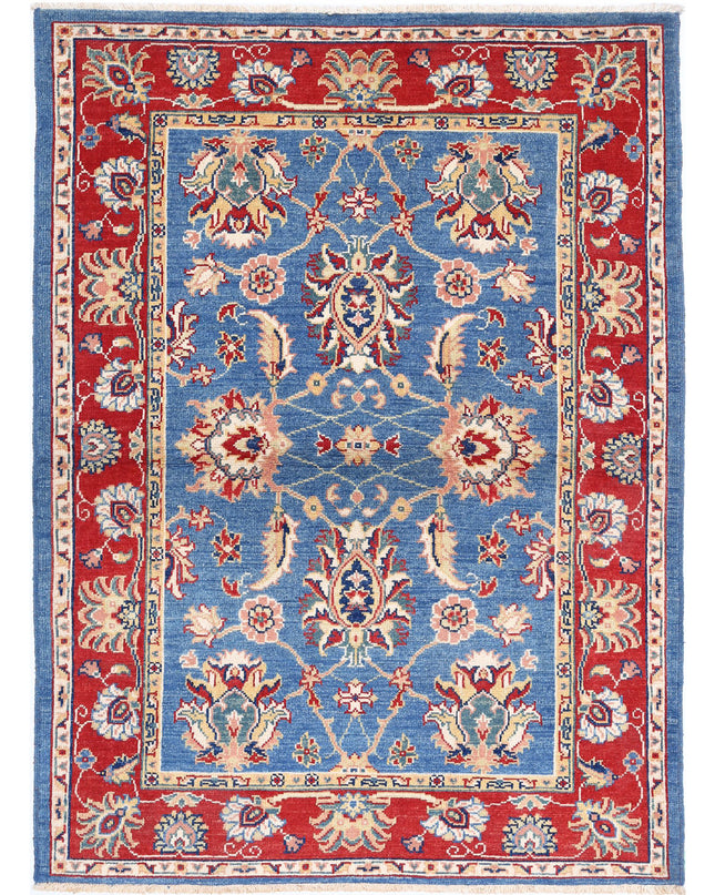 Ziegler 4' 2" X 5' 10" Hand Knotted Wool Rug 4' 2" X 5' 10" (127 X 178) / Blue / Wool