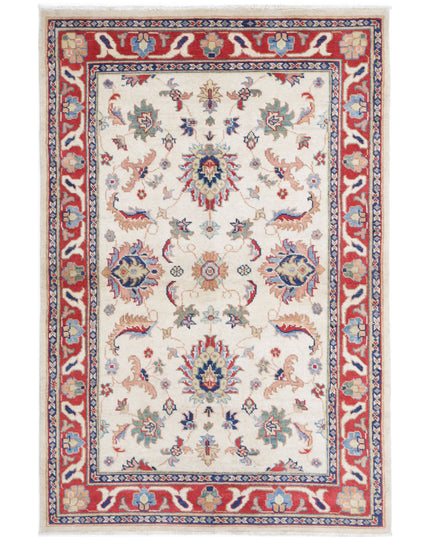 Ziegler 3' 9" X 5' 10" Hand Knotted Wool Rug 3' 9" X 5' 10" (114 X 178) / Ivory / Wool