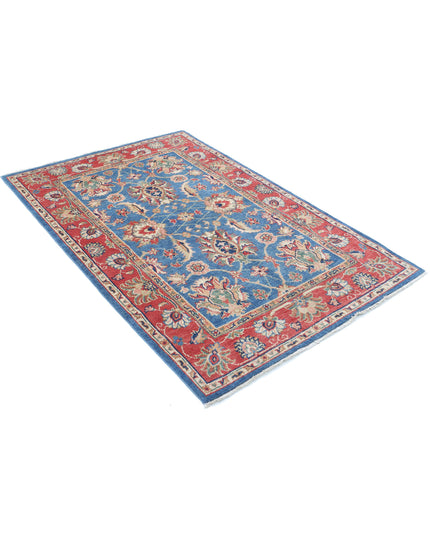 Ziegler 4' 1" X 6' 3" Hand Knotted Wool Rug 4' 1" X 6' 3" (124 X 191) / Blue / Wool