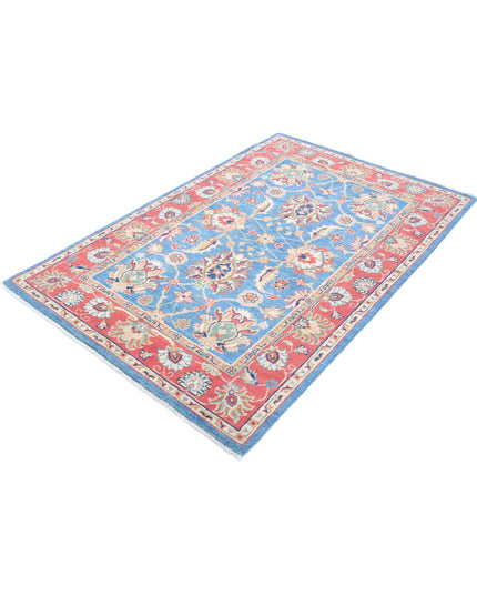 Ziegler 4' 1" X 6' 3" Hand Knotted Wool Rug 4' 1" X 6' 3" (124 X 191) / Blue / Wool