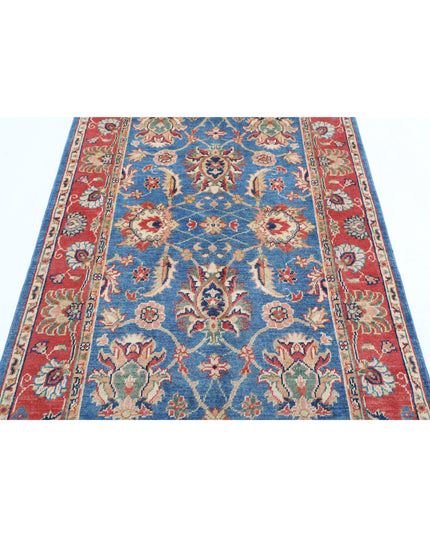 Ziegler 4' 1" X 6' 3" Hand Knotted Wool Rug 4' 1" X 6' 3" (124 X 191) / Blue / Wool