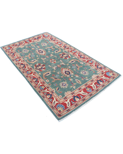 Ziegler 3' 10" X 6' 3" Hand Knotted Wool Rug 3' 10" X 6' 3" (117 X 191) / Green / Wool