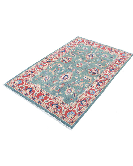 Ziegler 3' 10" X 6' 3" Hand Knotted Wool Rug 3' 10" X 6' 3" (117 X 191) / Green / Wool