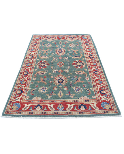 Ziegler 3' 10" X 6' 3" Hand Knotted Wool Rug 3' 10" X 6' 3" (117 X 191) / Green / Wool