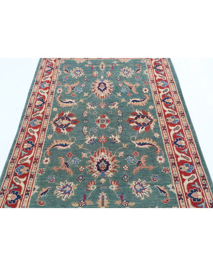 Ziegler 3' 10" X 6' 3" Hand Knotted Wool Rug 3' 10" X 6' 3" (117 X 191) / Green / Wool