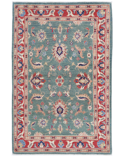 Ziegler 3' 10" X 6' 3" Hand Knotted Wool Rug 3' 10" X 6' 3" (117 X 191) / Green / Wool