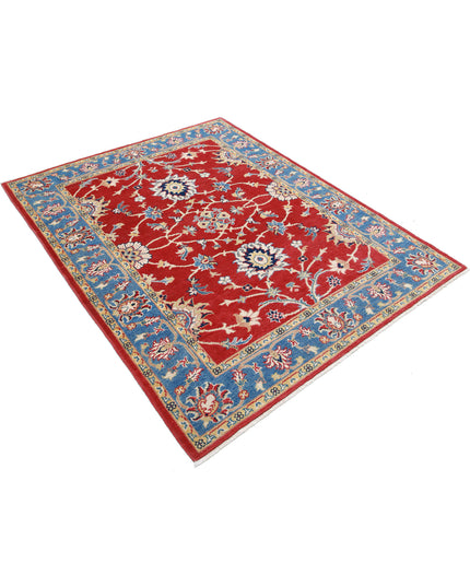Ziegler 5' 0" X 6' 3" Hand Knotted Wool Rug 5' 0" X 6' 3" (152 X 191) / Red / Wool
