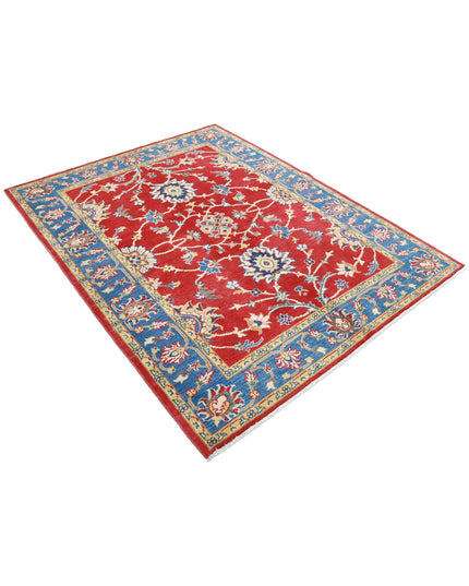 Ziegler 5' 0" X 6' 5" Hand Knotted Wool Rug 5' 0" X 6' 5" (152 X 196) / Red / Wool