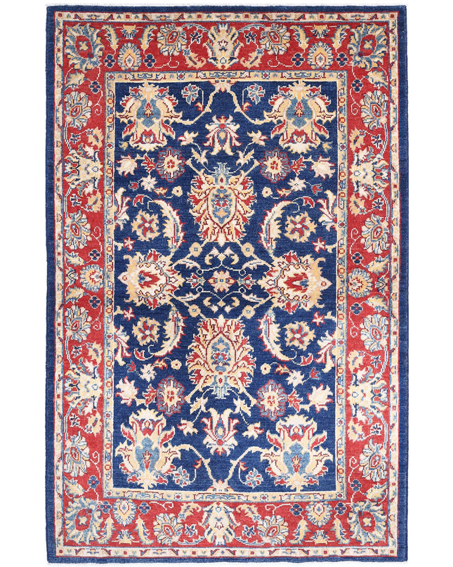 Ziegler 3' 10" X 6' 1" Hand Knotted Wool Rug 3' 10" X 6' 1" (117 X 185) / Blue / Wool