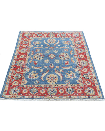Ziegler 3' 4" X 4' 10" Hand Knotted Wool Rug 3' 4" X 4' 10" (101 X 147) / Blue / Wool