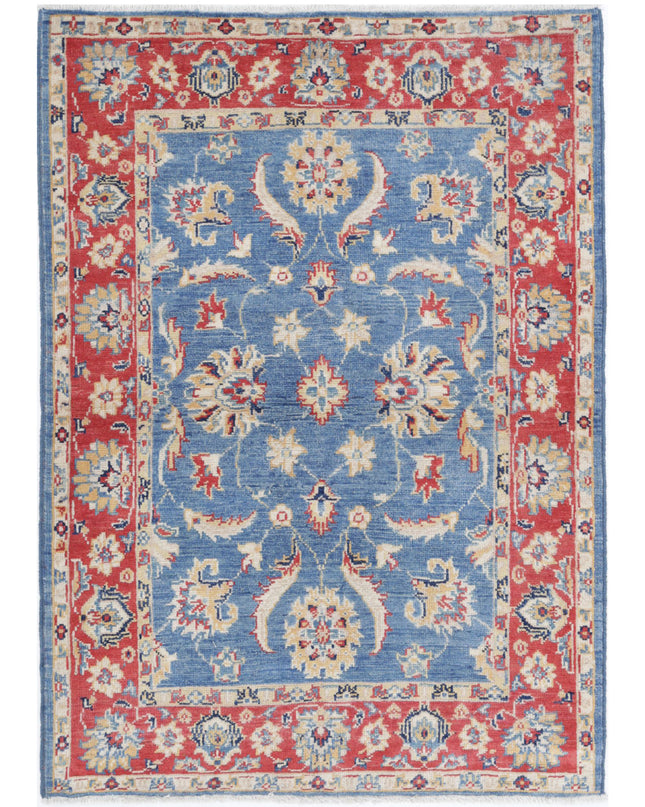 Ziegler 3' 4" X 4' 10" Hand Knotted Wool Rug 3' 4" X 4' 10" (101 X 147) / Blue / Wool