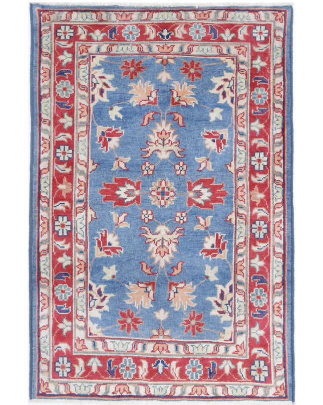 Ziegler 3' 0" X 4' 9" Hand Knotted Wool Rug 3' 0" X 4' 9" (91 X 145) / Blue / Wool
