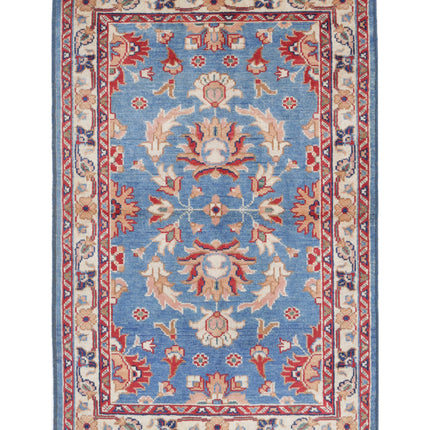 Ziegler 3' 0" X 4' 9" Hand Knotted Wool Rug 3' 0" X 4' 9" (91 X 145) / Blue / Wool