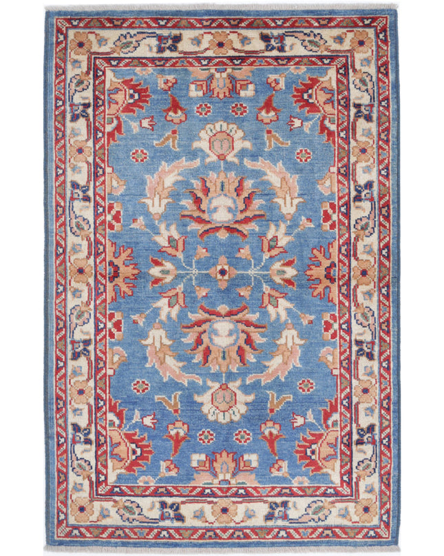 Ziegler 3' 0" X 4' 9" Hand Knotted Wool Rug 3' 0" X 4' 9" (91 X 145) / Blue / Wool