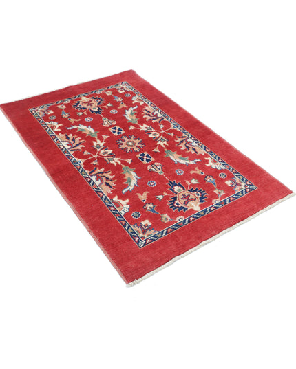 Ziegler 3' 2" X 4' 8" Hand Knotted Wool Rug 3' 2" X 4' 8" (97 X 142) / Red / Wool