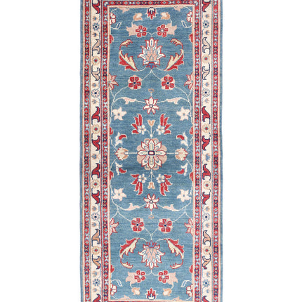 Ziegler 2' 6" X 6' 5" Hand Knotted Wool Rug 2' 6" X 6' 5" (76 X 196) / Blue / Wool