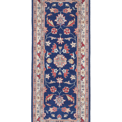 Ziegler 2' 5" X 6' 3" Hand Knotted Wool Rug 2' 5" X 6' 3" (74 X 191) / Blue / Wool