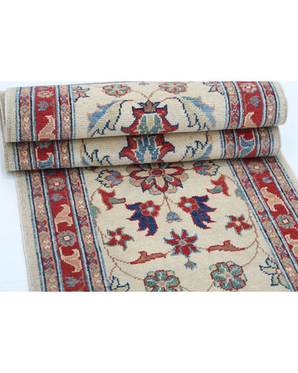 Ziegler 2' 6" X 9' 11" Hand Knotted Wool Rug 2' 6" X 9' 11" (76 X 302) / Ivory / Wool