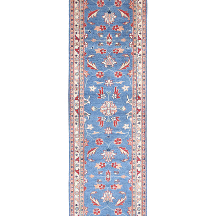 Ziegler 2' 7" X 9' 6" Hand Knotted Wool Rug 2' 7" X 9' 6" (79 X 290) / Blue / Wool