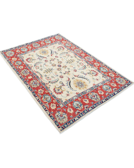 Ziegler 4' 0" X 5' 8" Hand Knotted Wool Rug 4' 0" X 5' 8" (122 X 173) / Ivory / Wool