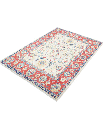 Ziegler 4' 0" X 5' 8" Hand Knotted Wool Rug 4' 0" X 5' 8" (122 X 173) / Ivory / Wool