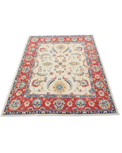 Ziegler 4' 0" X 5' 8" Hand Knotted Wool Rug 4' 0" X 5' 8" (122 X 173) / Ivory / Wool