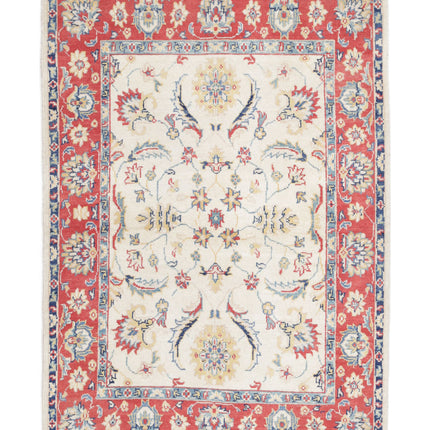 Ziegler 4' 0" X 5' 8" Hand Knotted Wool Rug 4' 0" X 5' 8" (122 X 173) / Ivory / Wool