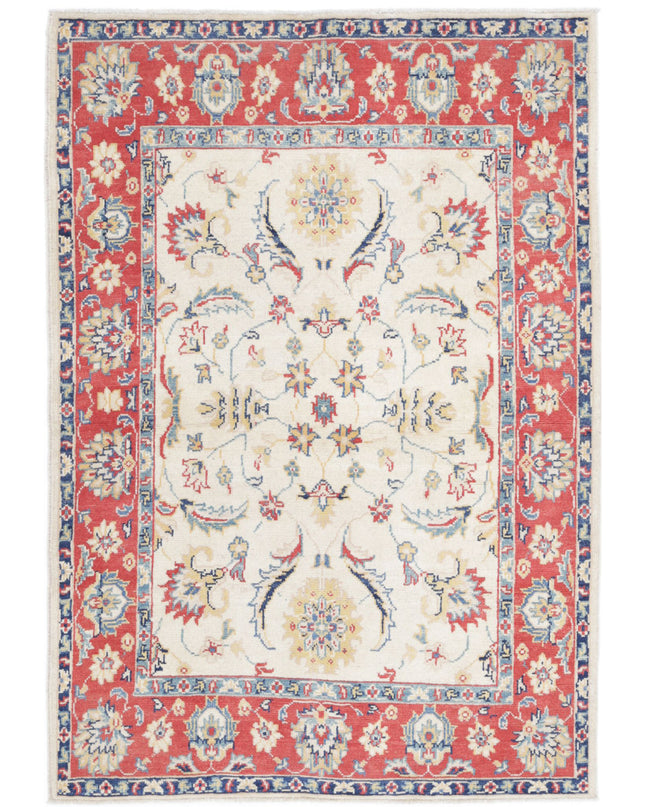 Ziegler 4' 0" X 5' 8" Hand Knotted Wool Rug 4' 0" X 5' 8" (122 X 173) / Ivory / Wool