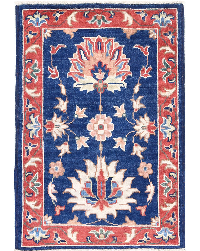Ziegler 1' 11" X 2' 11" Hand Knotted Wool Rug 1' 11" X 2' 11" (59 X 89) / Blue / Wool