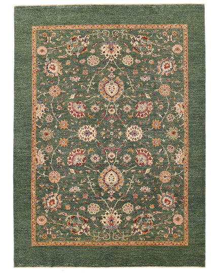 Ziegler 6' 8" X 9' 3" Hand Knotted Wool Rug 6' 8" X 9' 3" (203 X 282) / Green / Wool