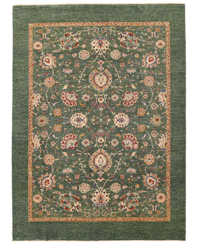 Ziegler 6' 8" X 9' 3" Hand Knotted Wool Rug 6' 8" X 9' 3" (203 X 282) / Green / Wool